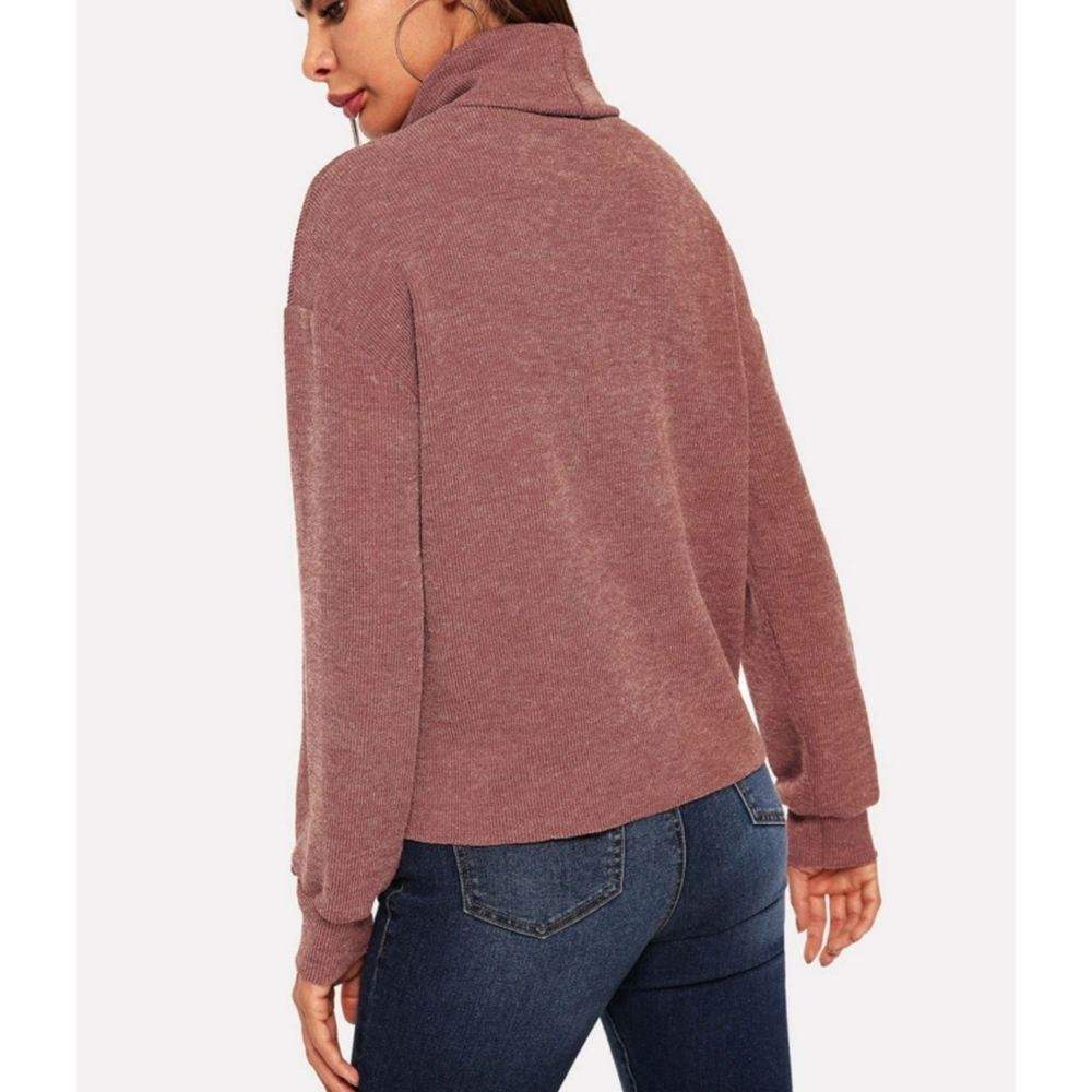 VIVA | Red Cowl Neck Sweater - Picture 2 of 5